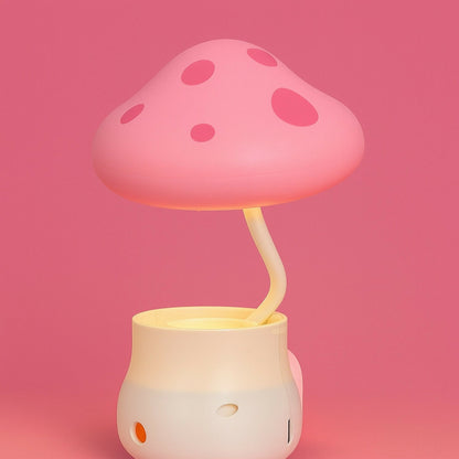 Cute Pink Mushroom LED Night Lamp for Kids Bedroom, Nursery & Bedside Decor