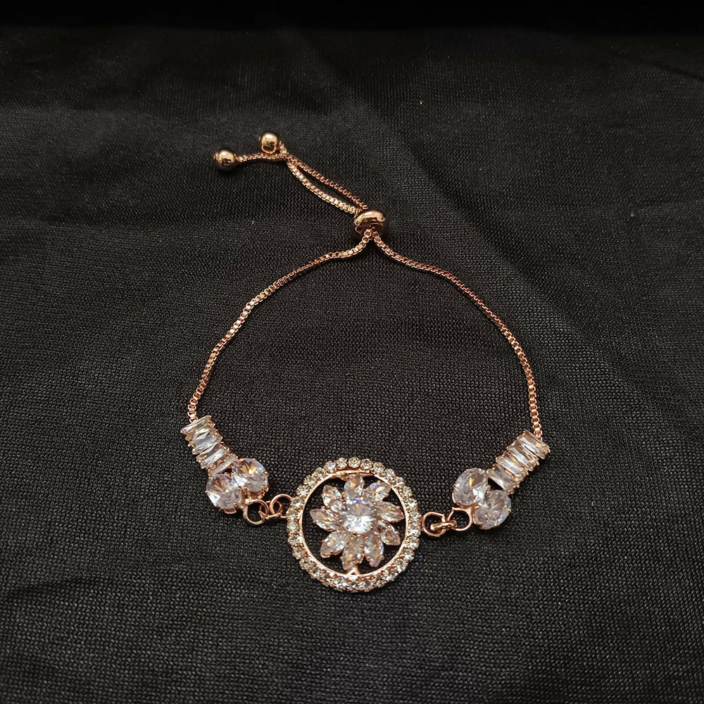 Sparkling AD Floral Design Bracelet For party wear