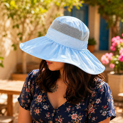 Women’s Foldable Wide Brim Sun Visor Hat for Summer Outdoors