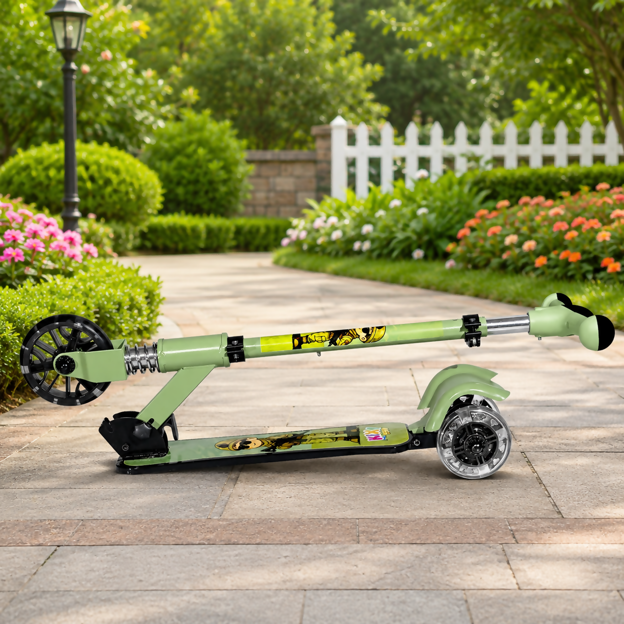 KIXY Glow 3 Wheel Foldable Kids Scooter with LED Flashing Wheels