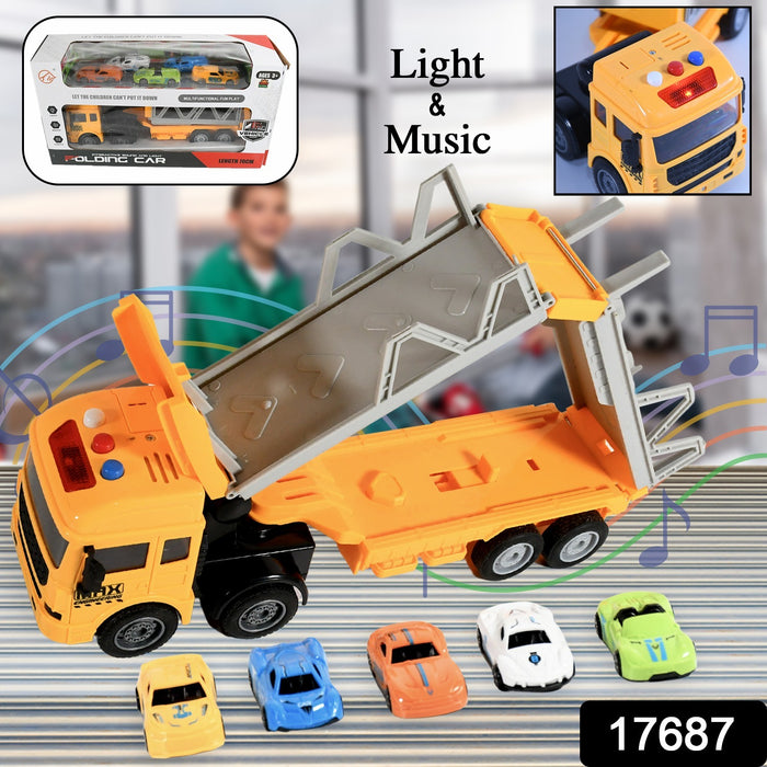 Realistic Long-Haul Toy Vehicle Transport Playset with Lights and Sound