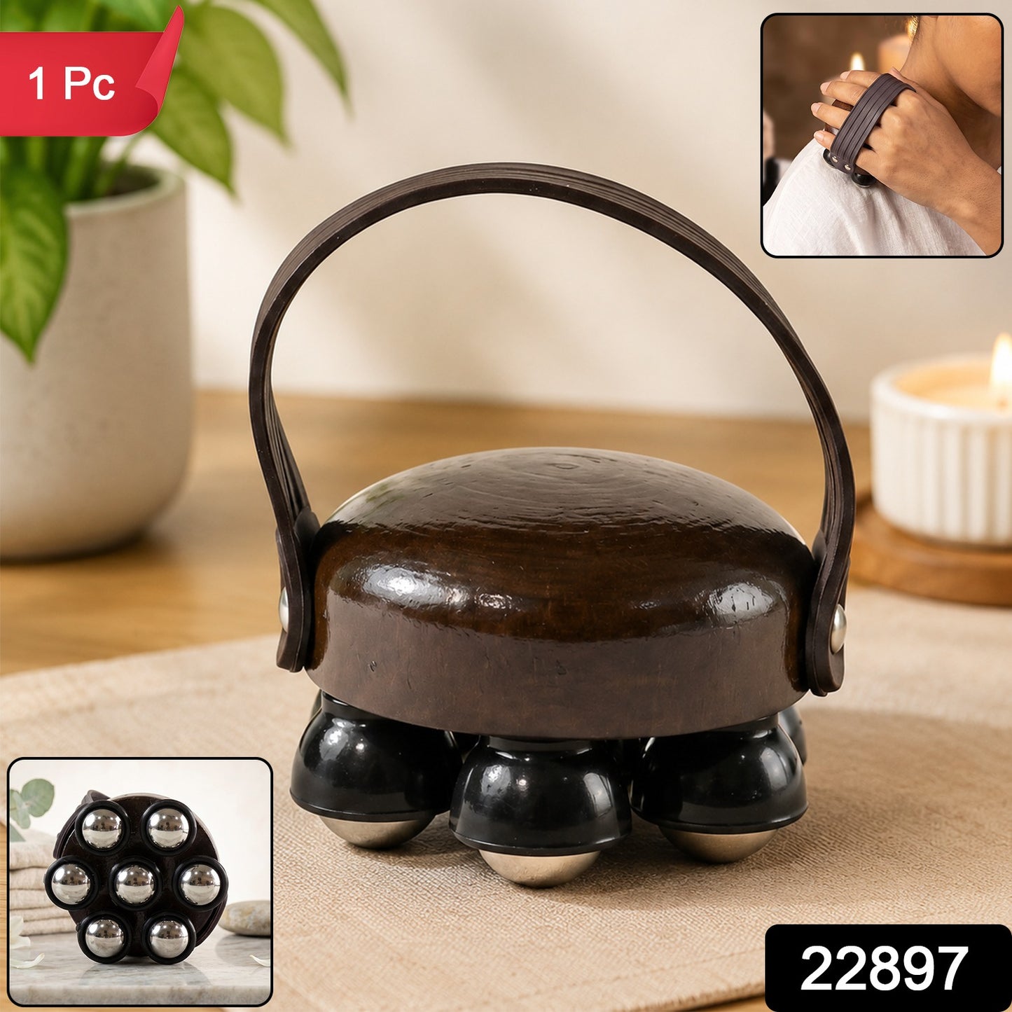 Handheld Roller Body Massager with Hand Strap for Full Body (1 Pc)