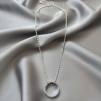 Elegant Small Silver Round Shape Pendant Necklace for Men