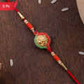 Mini Lord Ganesha Rakhi Elegant Traditional Festive Accessory (5pcs)