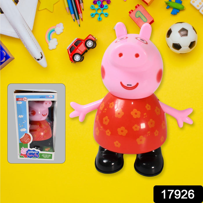Pig Children Play toy, Pretend Play Toy Fun Gift for Kids, Movable Hands, Legs Pig Pretend Play Toy Set for Kids Children with Soft Rubber Material (1 Pc / Battery Not included)