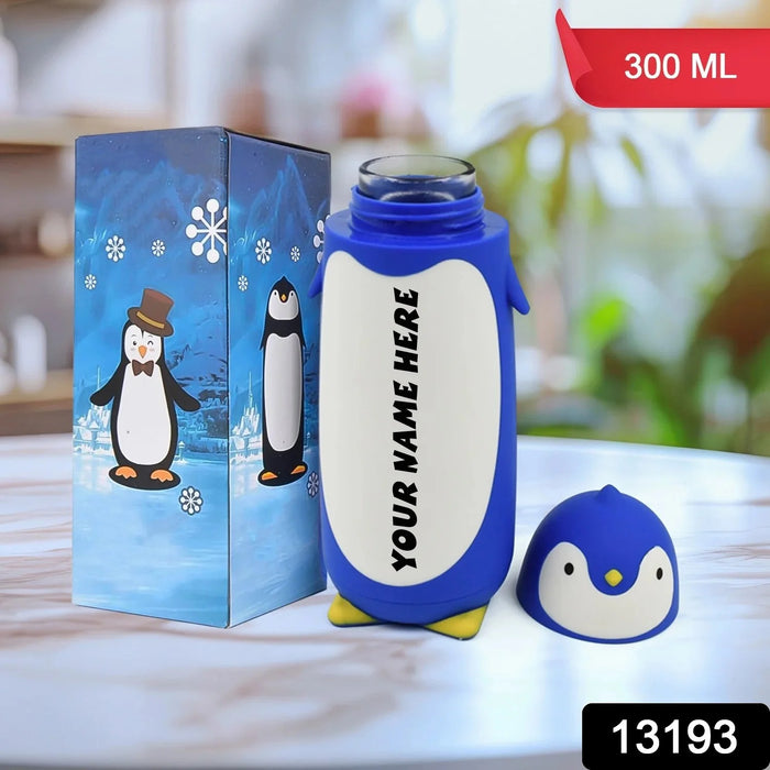 Customize Penguin Water Bottle Penguin Cartoon Water Bottle (Customize Your Name On This Bottle)