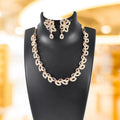 American Diamond Necklace Set – Floral Design with Earrings
