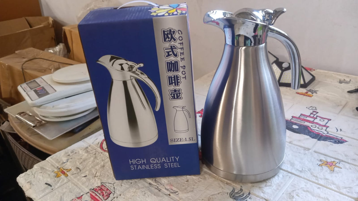 Vacuum Insulated Kettle Jug, Vacuum Insulated Thermos Kettle Jug Insulated Vacuum Flask, Vacuum Kettle Jug Stainless Steel For Milk, Tea, Beverage Home Office Travel Coffee (2.5 LTR, 1.5 LTR, 2 LTR) (1Pc)