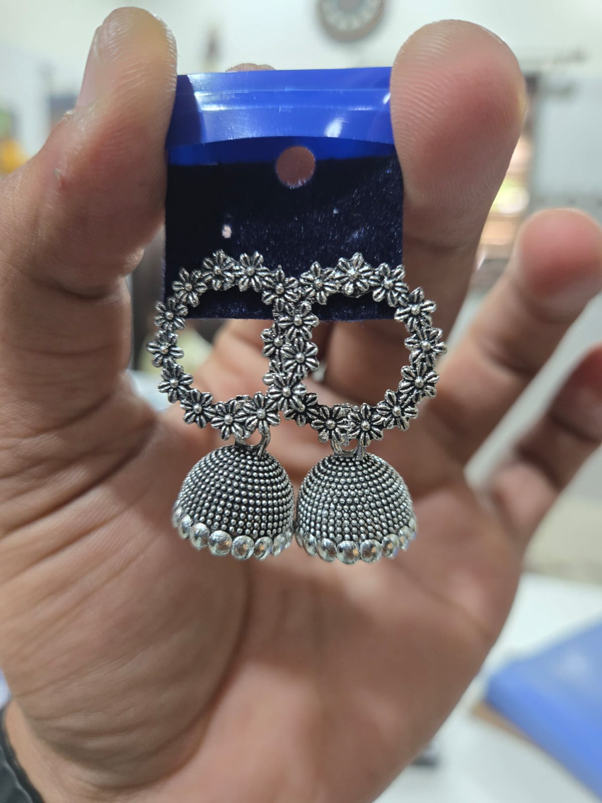 Silver Oxidised Jhumka Earrings for Women Traditional Stylish Jewellery