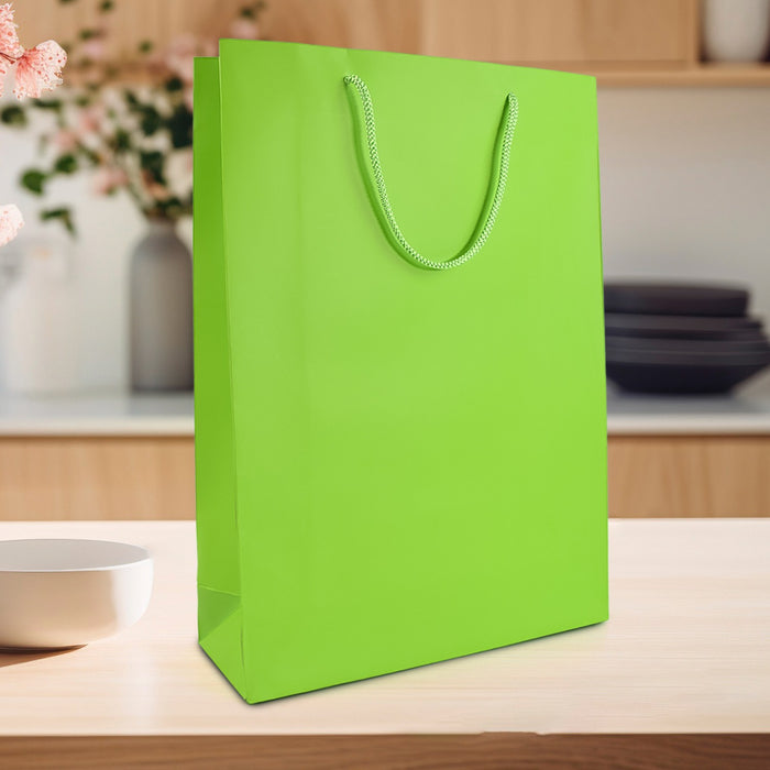 Parrot Green Paper Shopping Bag (10x14x5 inch)