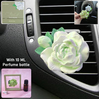 Elegant Rose Flower Car Air Freshener Clip for AC Vent with Perfume Bottle 10ML(1 Pc)