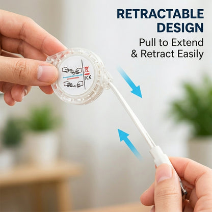 Retractable USB Charging Cable with Type-C, Micro USB and Lightning (3 in 1)