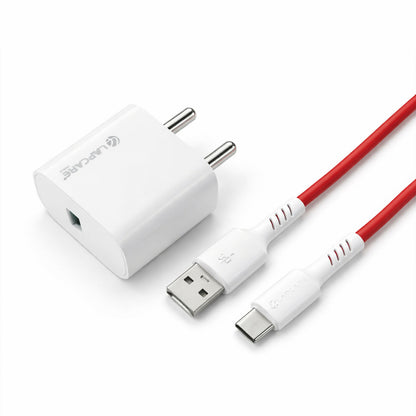 Lapcare USB Fast 20W Charging Adapter with USB to Type C Cable for Smartphones and Devices