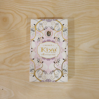 Crystal Cross Star Rakhi with Soft Pink Beads, Roli Chawal Coin and Elegant Gift Packing
