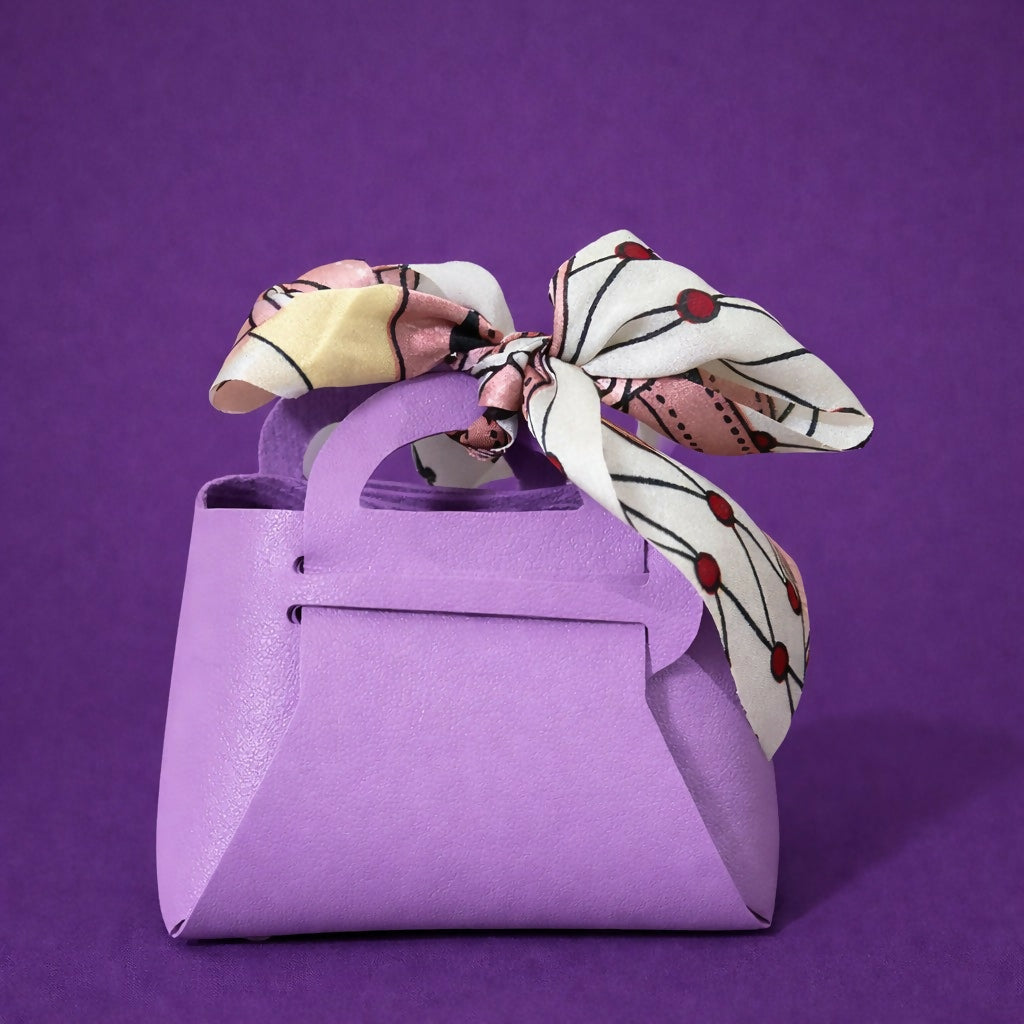 Mini Handheld Bag for Women with Bow Design | Compact Casual & Gift Purse (PURPLE)