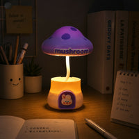 Purple Cute Mushroom LED Desk Lamp with Pencil Holder & Sharpener for Kids