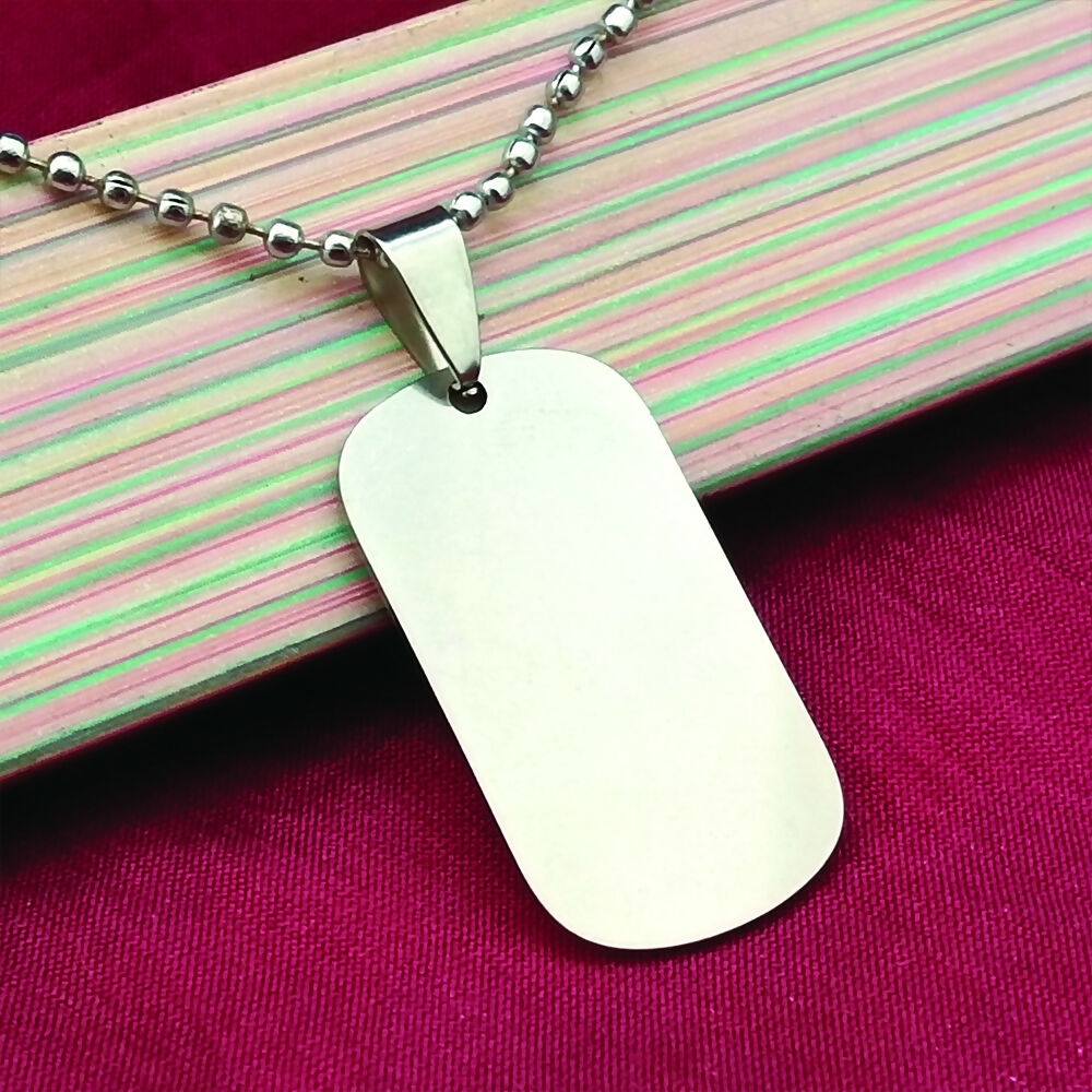 Rectangle Steel Chain Pendant For Men
