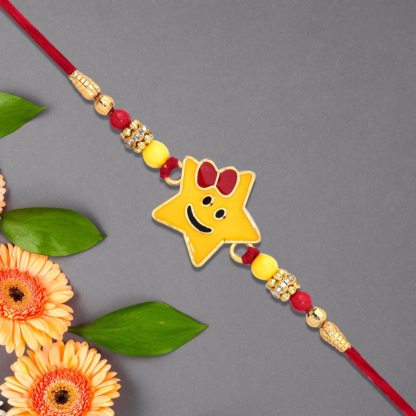 Smiley Star Rakhi Comfortable Kids Rakhi for Raksha Bandhan (10pcs)