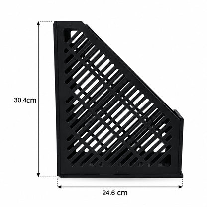 Close-up of the open lattice design of the plastic desk organizer