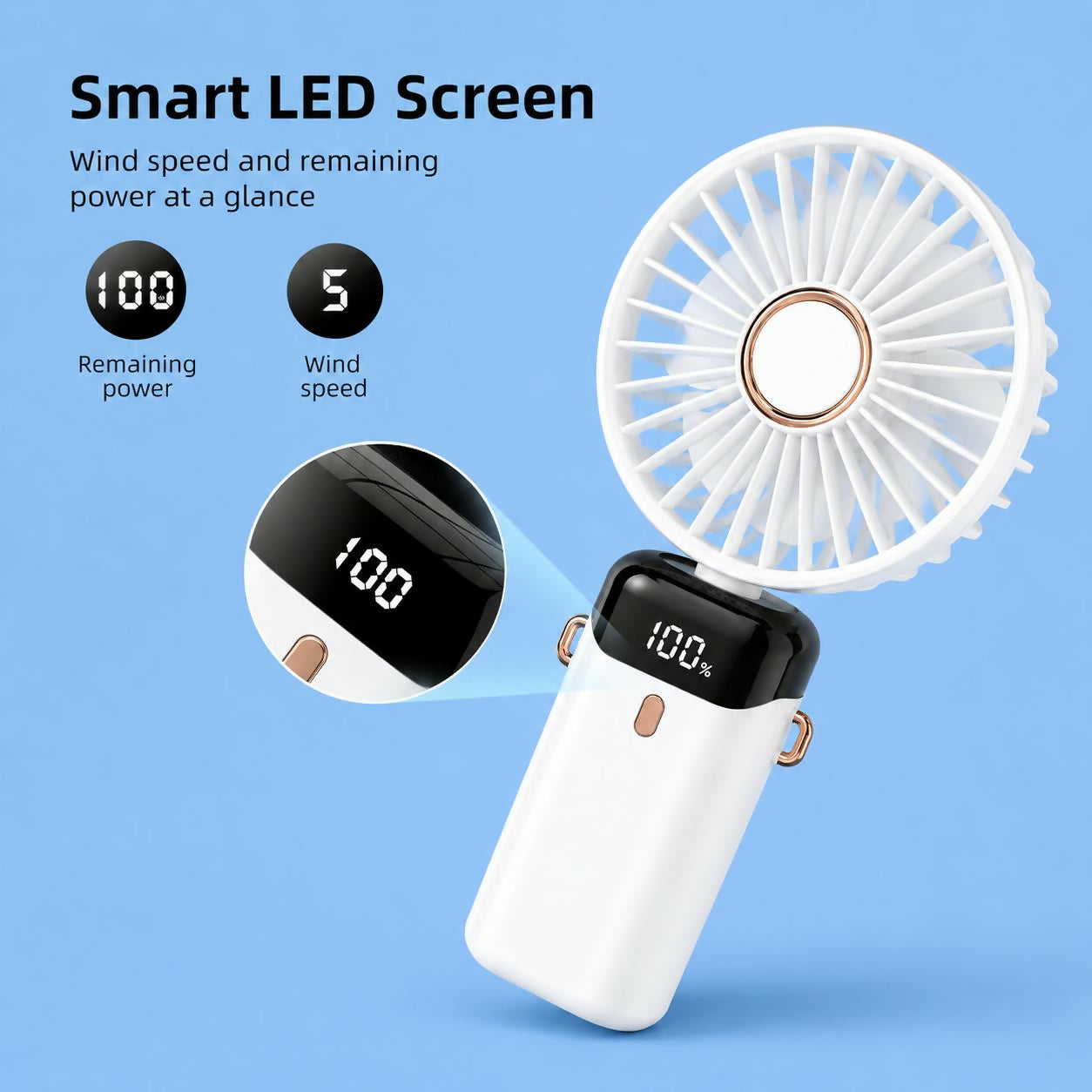 Compact neck hanging fan with quiet motor operation