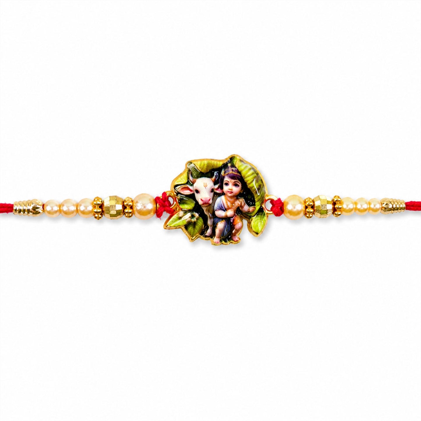 Bal Krishna Rakhi Pearl Beaded Designer Rakhi for Brother (5pcs)