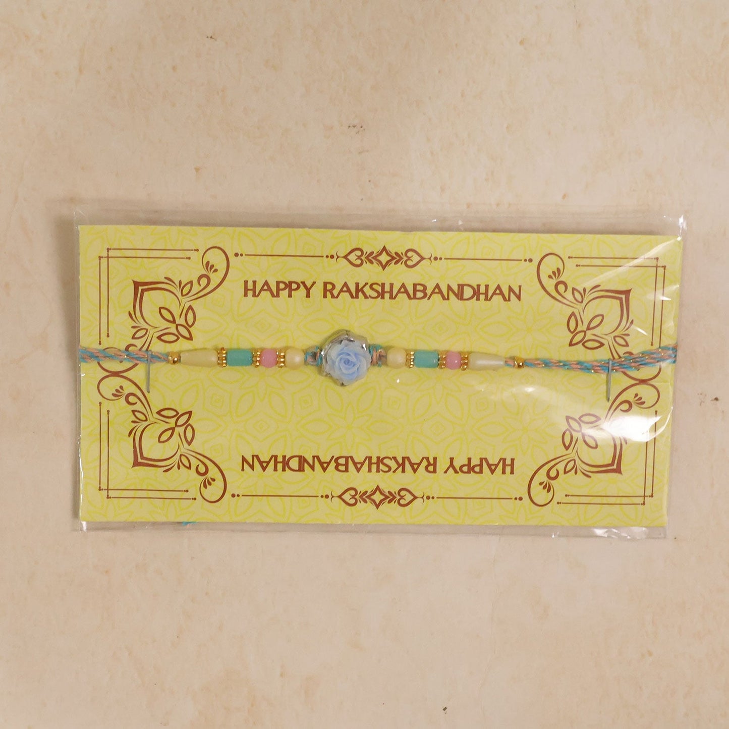 Rose Flower Rakhi for Brother Traditional Beaded Design (10pcs)