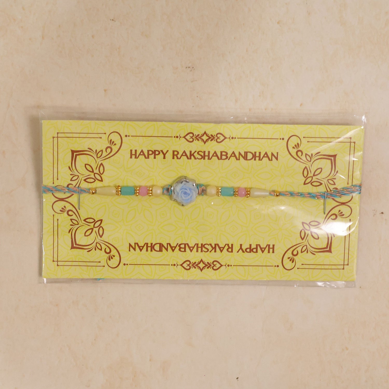 Rose Flower Rakhi for Brother Traditional Beaded Design (10pcs)
