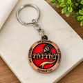 Jai Dwarkadhish Radhe Radhe Metal Keychain | Lord Krishna Peacock Feather Keyring