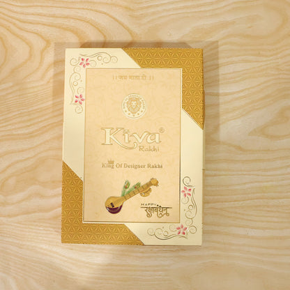 Auspicious Floral Kalash Devotional Rakhi for Brother with Beads Gift