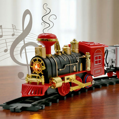 Train toy set with rechargeable battery and tracks