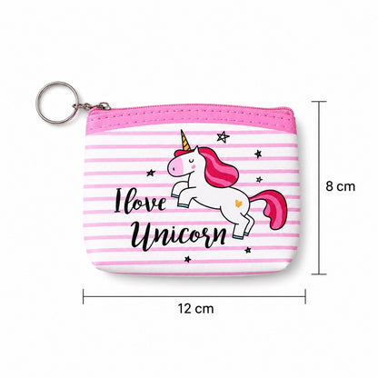 Mini pouch for kids with unicorn cartoon print
