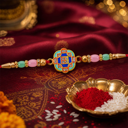 Rakhi for Brother Geometric Stone Studded Designer Rakhi (10pcs)