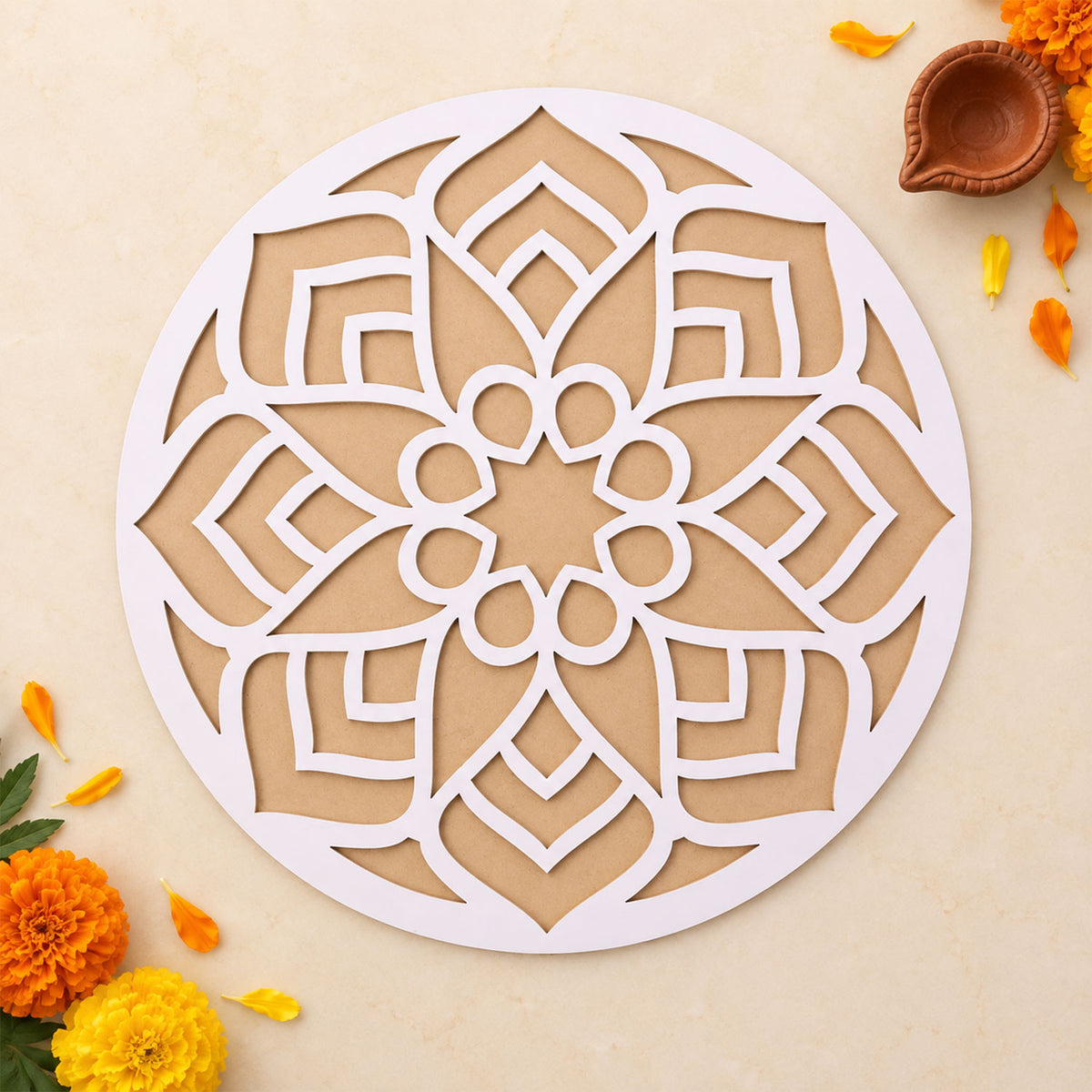 Big Round Rangoli Stencil Board for Home Entrance, Diwali and Festival Decor