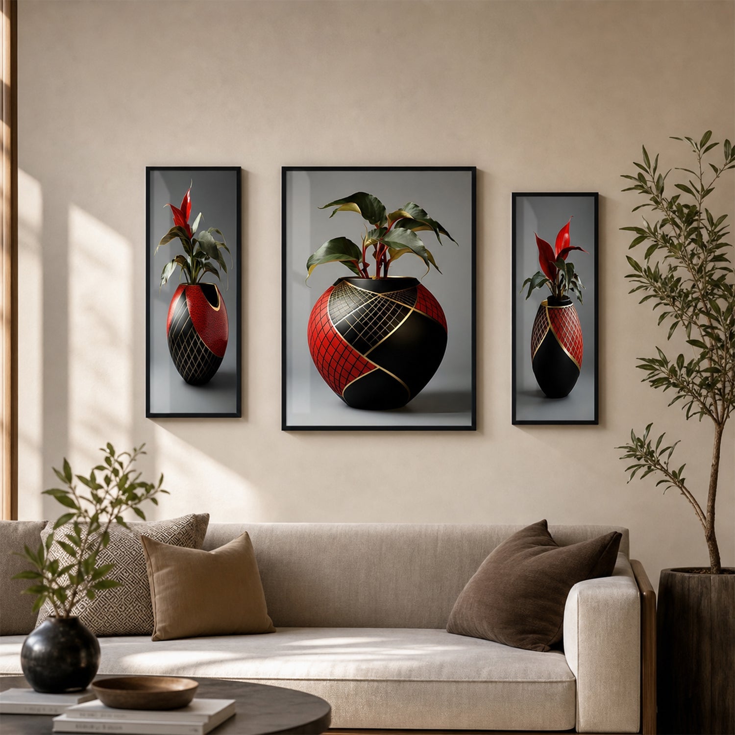 Flower vase wall art decor