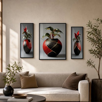 Flower vase wall art decor