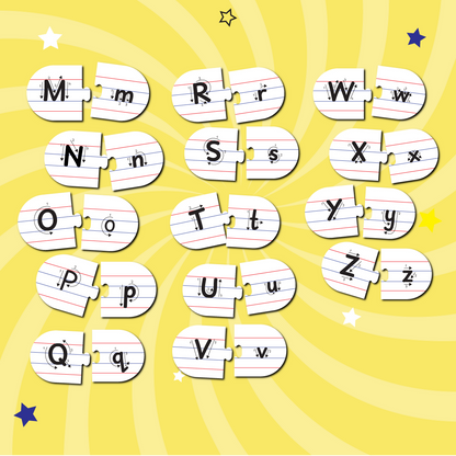 Capital and Small Letter Matching Puzzle - Ages 3+ (52 cardboard puzzle pieces) Find & Match series