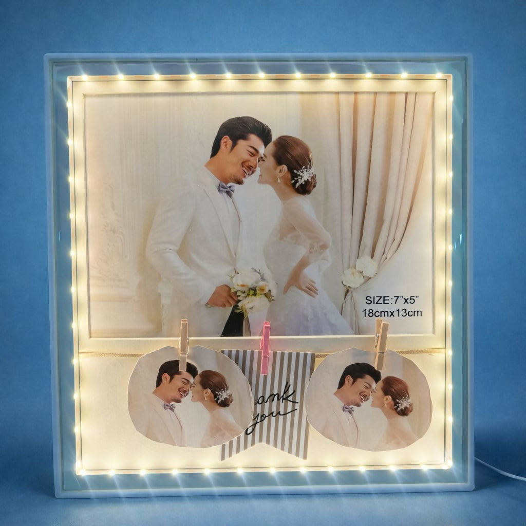 LED Photo Frame 7x5 Collage with Clips Decorative Light Frame