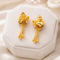 Elegant Golden Drop Earrings for Women & Girls | Lightweight Stylish Party Wear Earrings