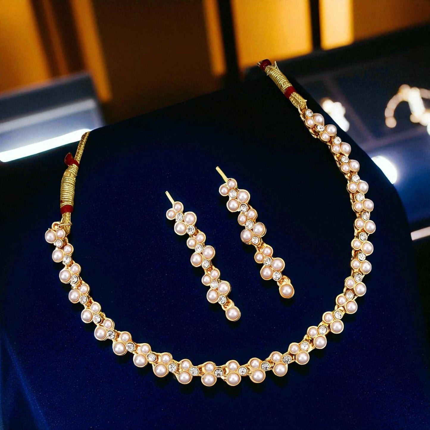 Romantic Rose Gold American Diamond Teardrop Set