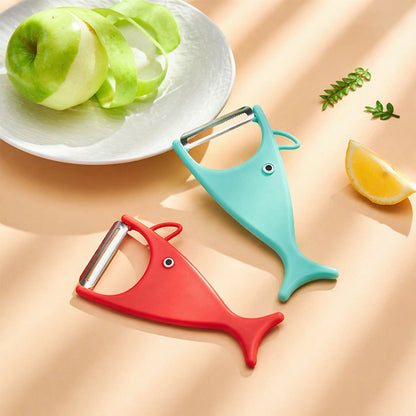 Multi Color Fish Shape Vegetable Peeler with Sharp Stainless Steel Blade Tool (Pack Of 3)