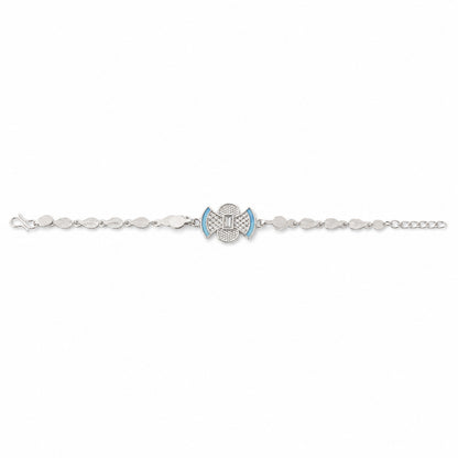Stylish meenakari Silver Filigree Enamel Studded Petal Chain Rakhi