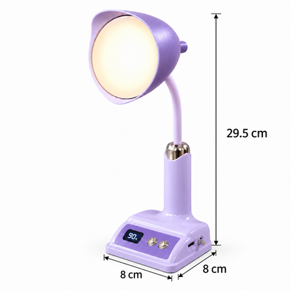 Lavender Desk Lamp with Dimensions