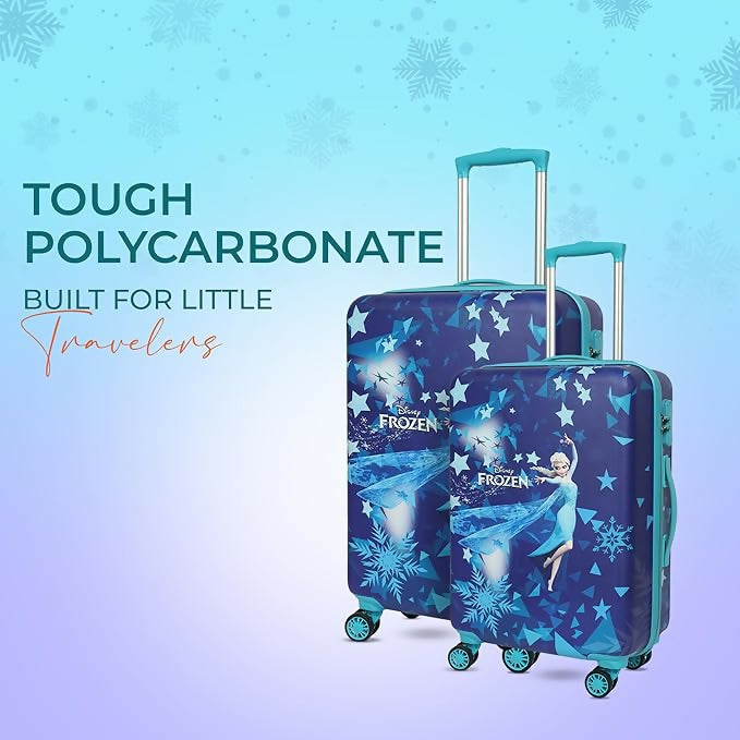 Travelling Kids Cartton Character Trolley/Luggage Bags 4 Wheels ( Blue /18 Inch)