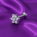 Crystal Flower Flat Back Stud Earring – Comfortable Daily Wear