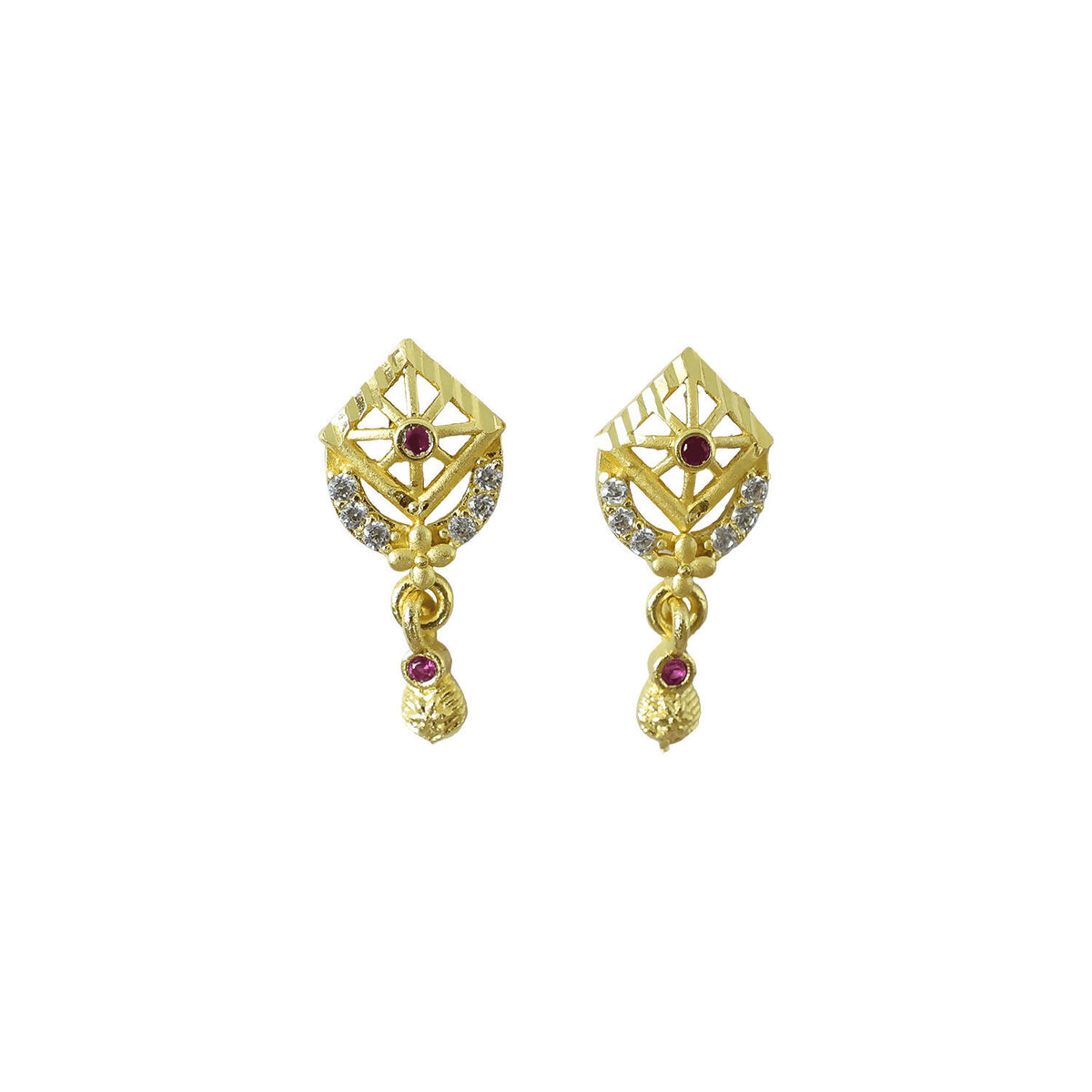 Beautifully crafted traditional earrings with detailed leaf motifs