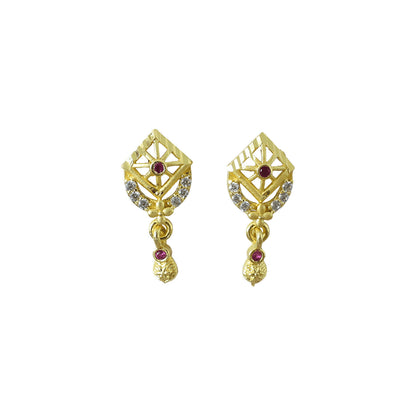 Beautifully crafted traditional earrings with detailed leaf motifs