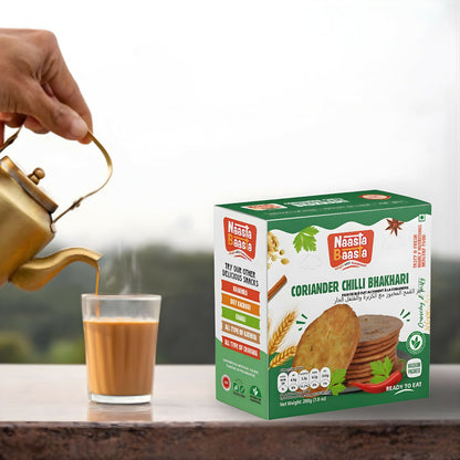 Naasta Baasta Coriander Chilli Bhakhari - Crispy Ready to Eat Snack (200 Gm)