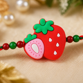 Strawberry Charm Kids Beaded Rakhi for Brother - Festive Design (5pcs)