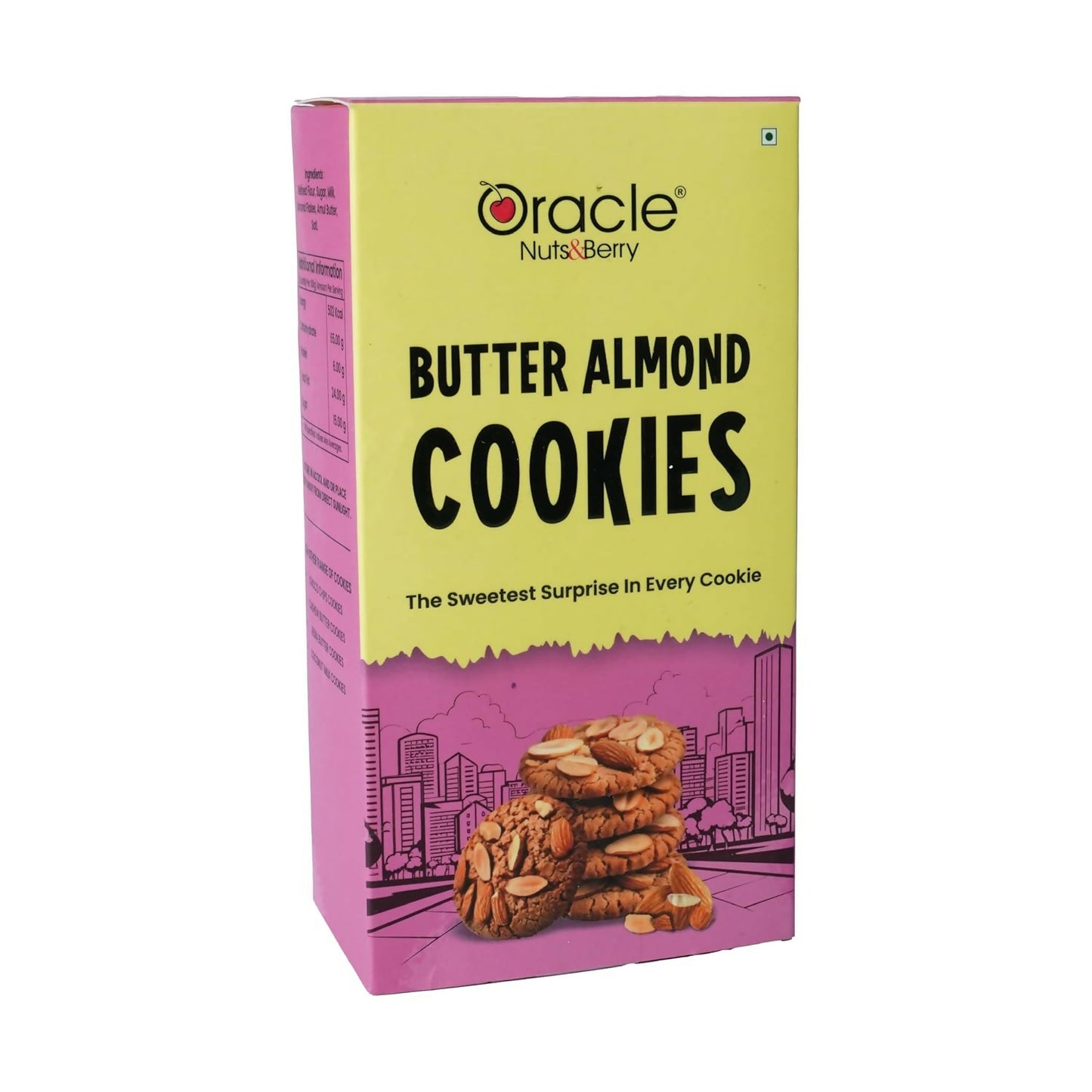 Assorted butter almond cookies in a box for gifting