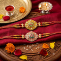 Premium Floral Designer Rakhi for Brother | Gold & Rose Gold Raksha Bandhan